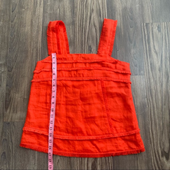 J.Crew Orange Fringe Linen Top - Picture 10 of 13